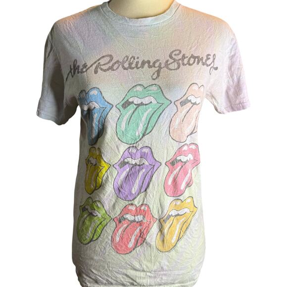 Rolling Stones Pastel Tongue Logo Tee, Size Small - Picture 1 of 4